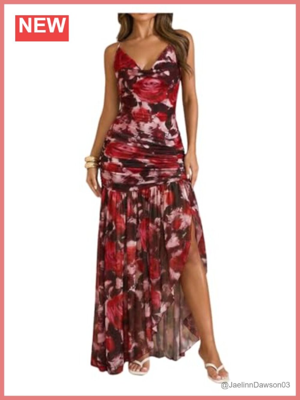 Floerns Women's Floral Halter Maxi Dress Sleeveless Split Vacation